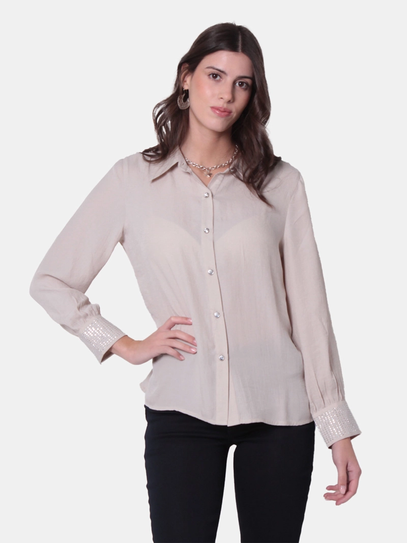BLUSA MUJER WADO'S MANGA LARGA ABOTONADA - 1