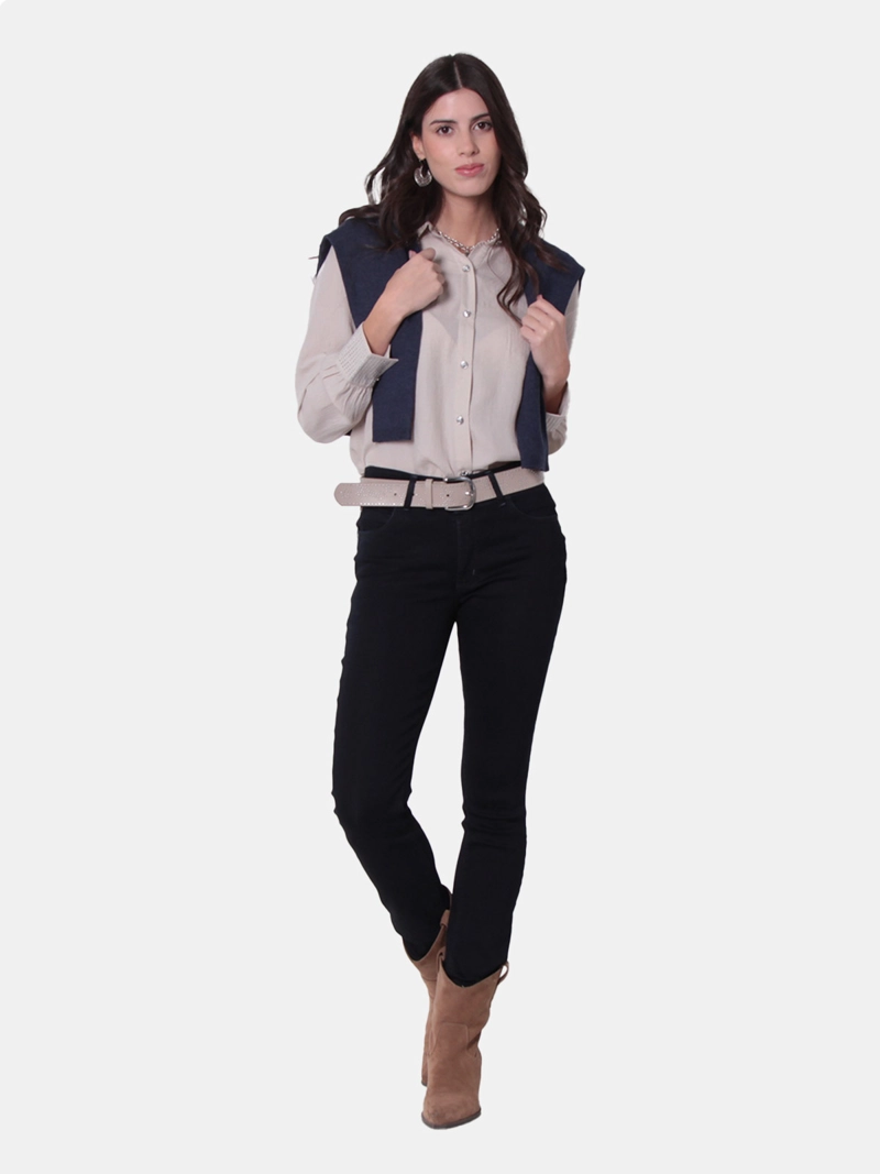 BLUSA MUJER WADO'S MANGA LARGA ABOTONADA - 5