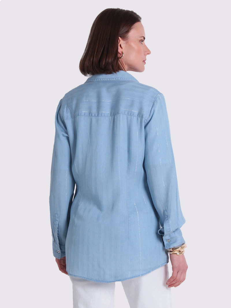 BLUSA MUJER WADO'S LISTADA MANGA 3/4 ABOTONADA - 2