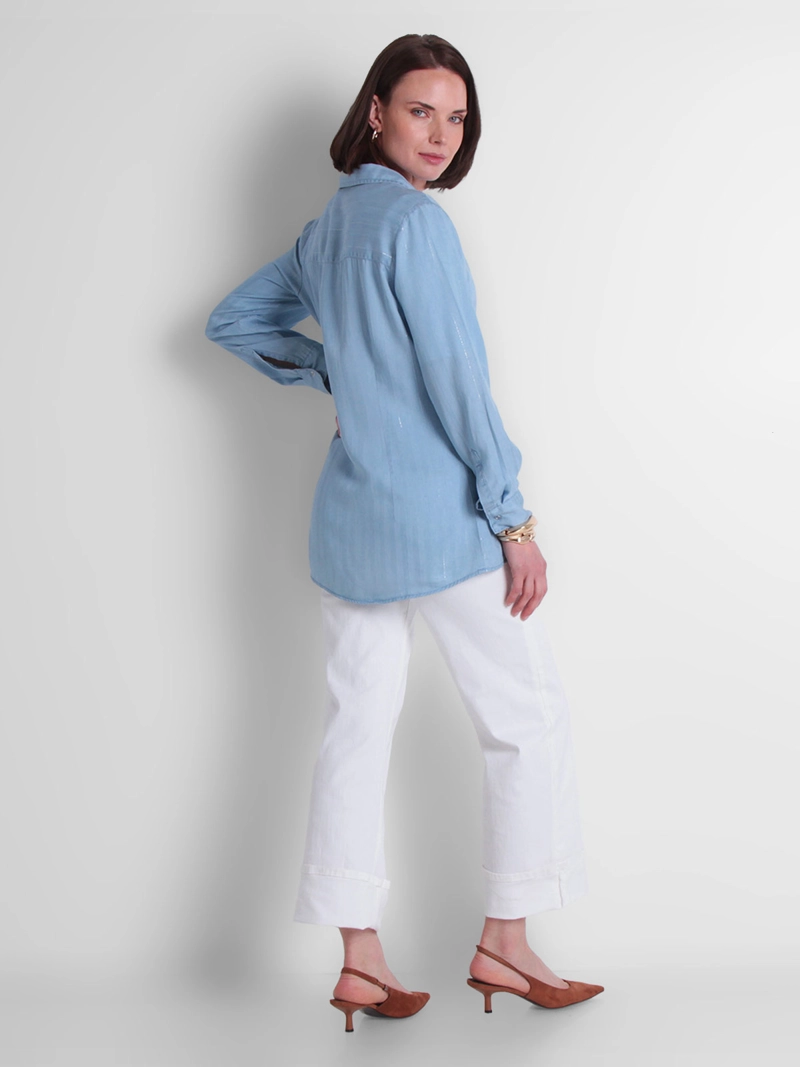 BLUSA MUJER WADO'S LISTADA MANGA 3/4 ABOTONADA - 6