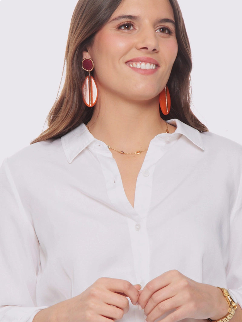 BLUSA MUJER WADO'S LYOCELL MANGA LARGA ABOTONADA - 4