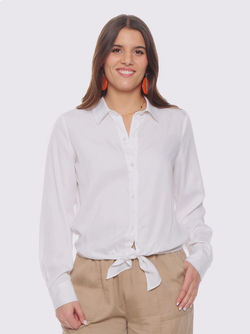 BLUSA MUJER WADO'S LYOCELL MANGA LARGA ABOTONADA