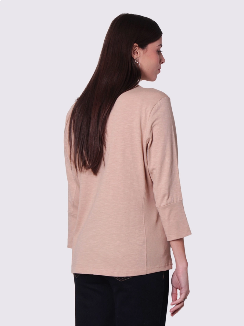 BLUSA MUJER WADO'S  MANGA 3/4 ABOTONADA CON RIB AL COSTADO - 2