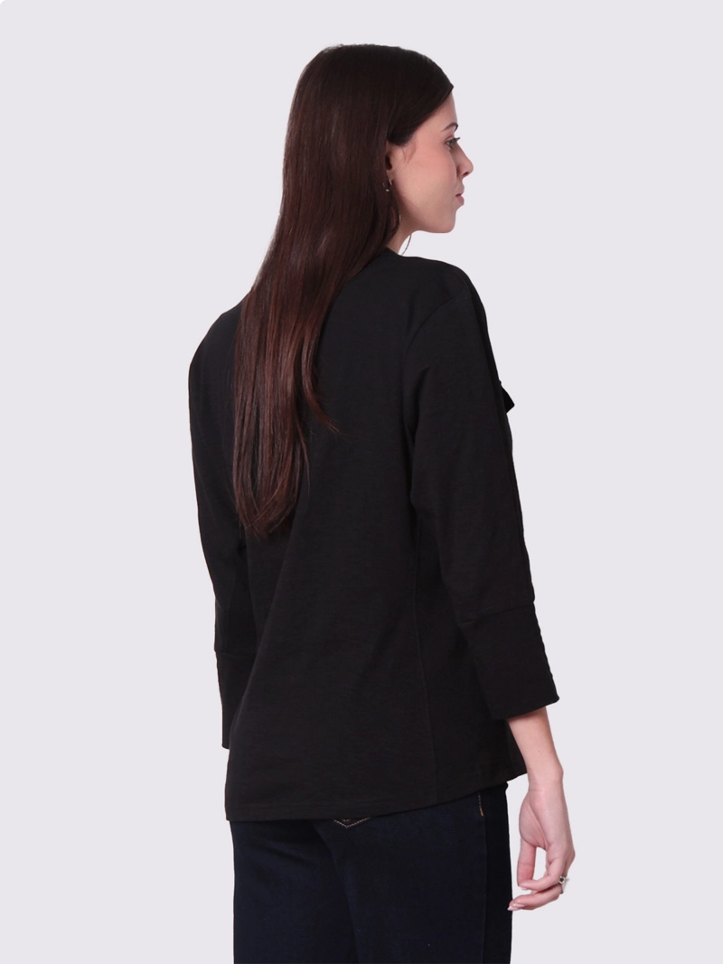 BLUSA MUJER WADO'S  MANGA 3/4 ABOTONADA CON RIB AL COSTADO - 2