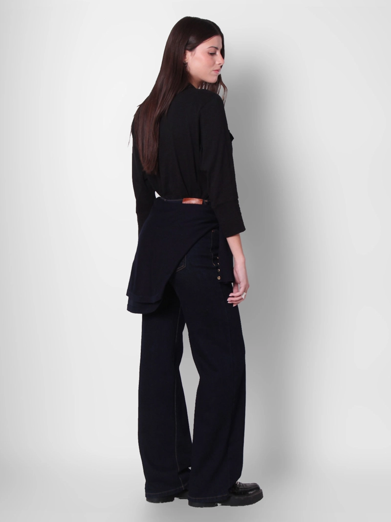 BLUSA MUJER WADO'S  MANGA 3/4 ABOTONADA CON RIB AL COSTADO - 6
