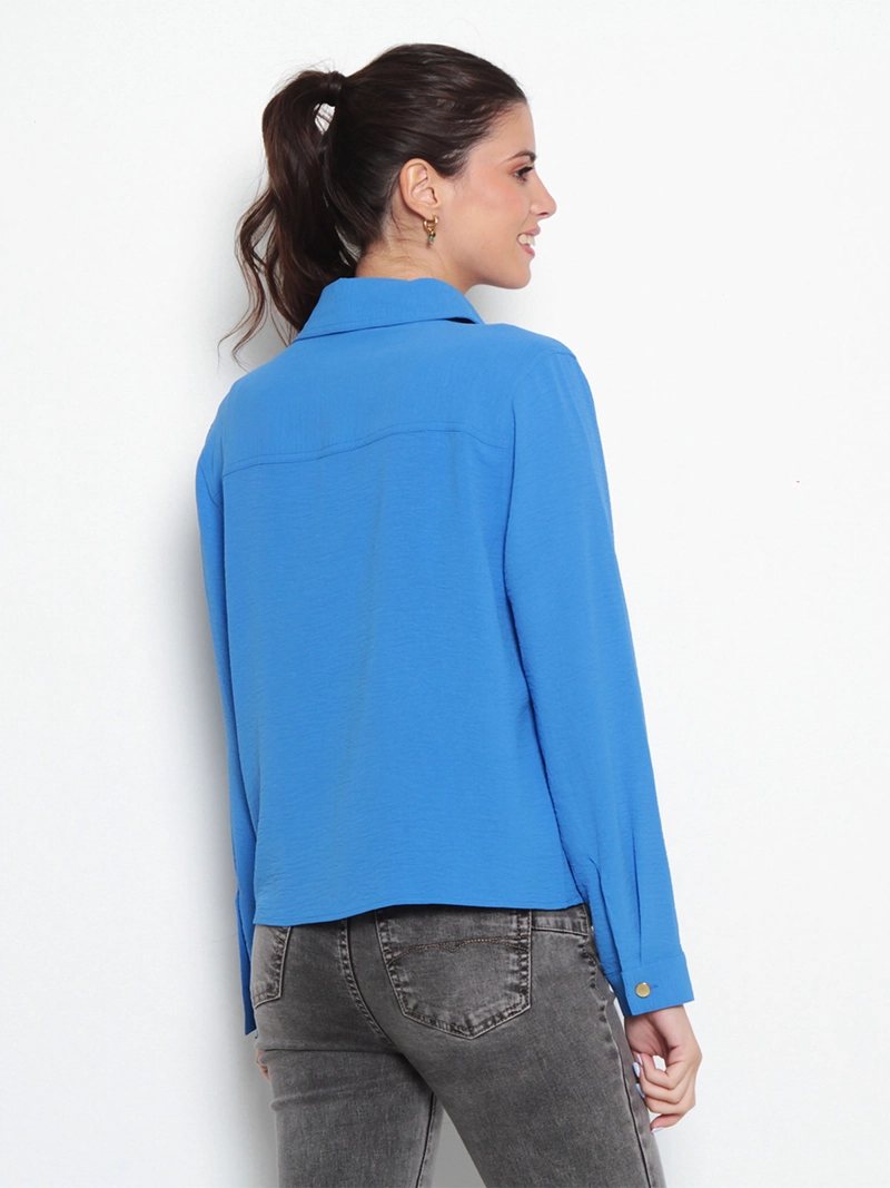 BLUSA MUJER WADO'S MANGA LARGA ABOTONADA CON BOLSILLOS - 2