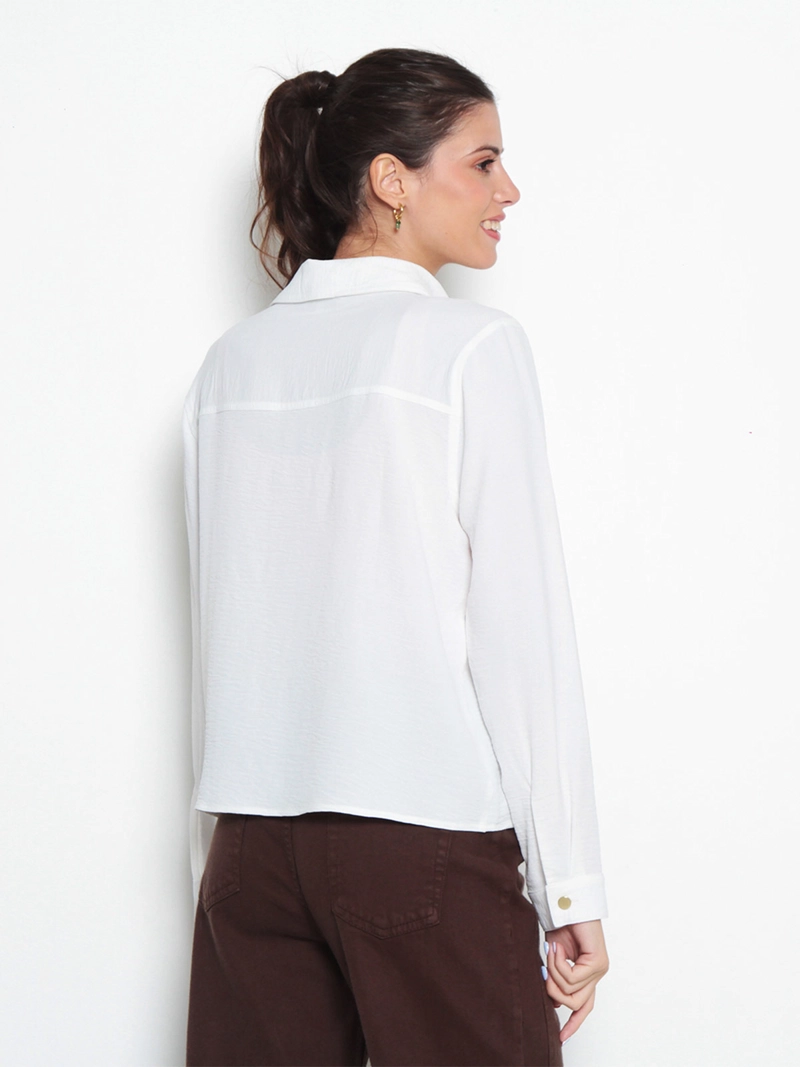 BLUSA MUJER WADO'S MANGA LARGA ABOTONADA CON BOLSILLOS - 2