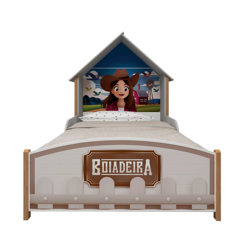 CAMA DECOCASA VAQUERA 1 PLAZA + RESPALDO BEIGE - 2
