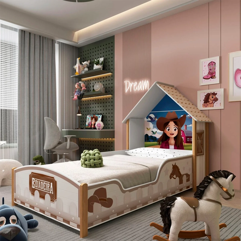 CAMA DECOCASA VAQUERA 1 PLAZA + RESPALDO BEIGE - 8