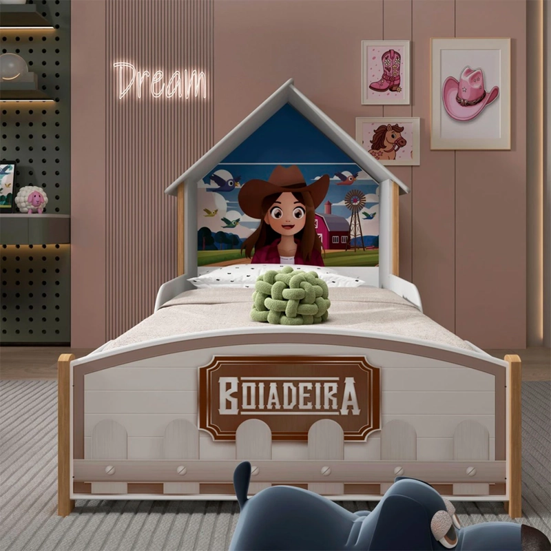 CAMA DECOCASA VAQUERA 1 PLAZA + RESPALDO BEIGE - 10