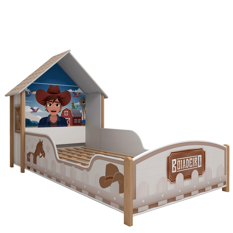 CAMA DECOCASA VAQUERO 1 PLAZA + RESPALDO BEIGE - 3