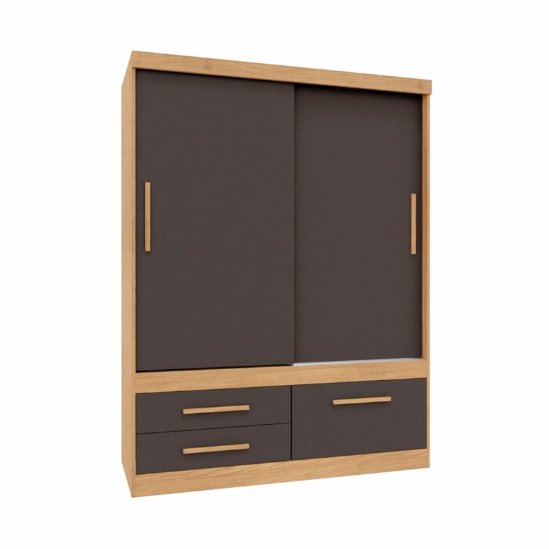 CLOSET YARDAS EMILIA 2 PUERTAS 3 CAJONES GRIS - 3