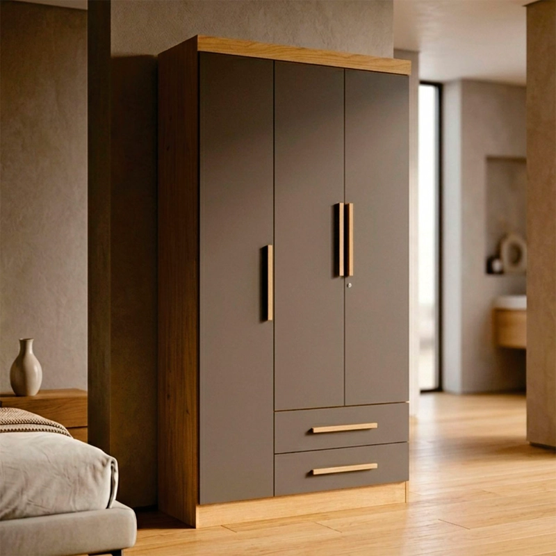 CLOSET YARDAS LETICIA 3 PUERTAS 2 CAJONES GRIS - 1