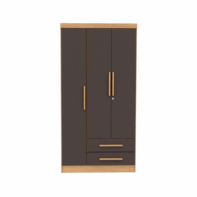 CLOSET YARDAS LETICIA 3 PUERTAS 2 CAJONES GRIS - 2