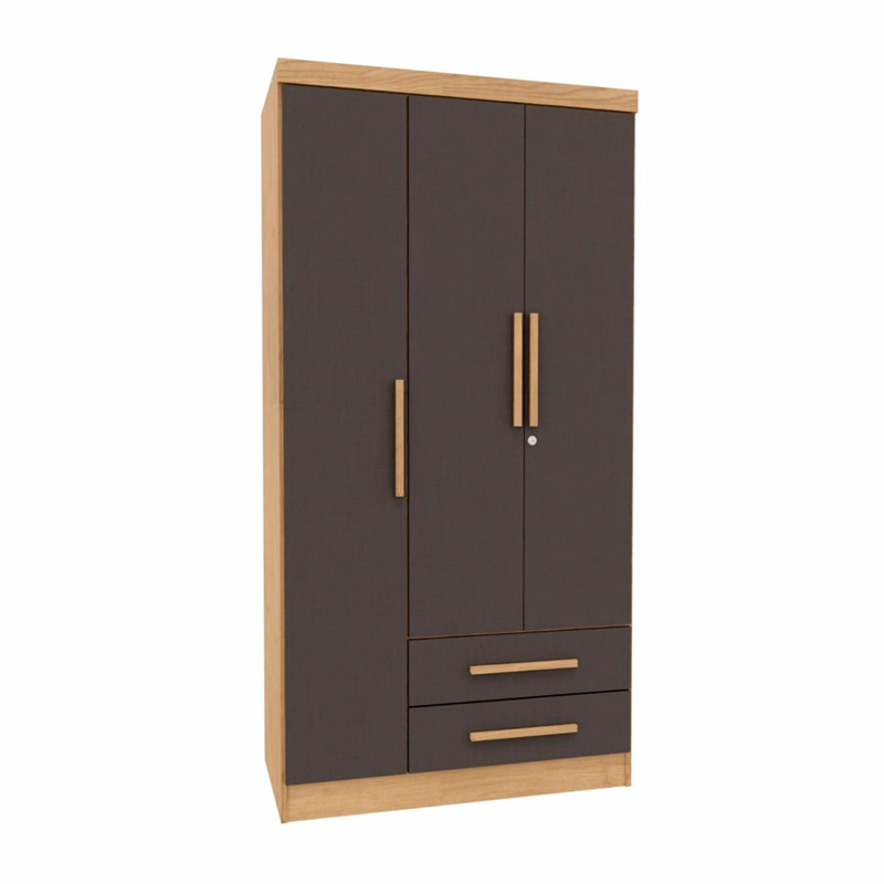 CLOSET YARDAS LETICIA 3 PUERTAS 2 CAJONES GRIS - 4