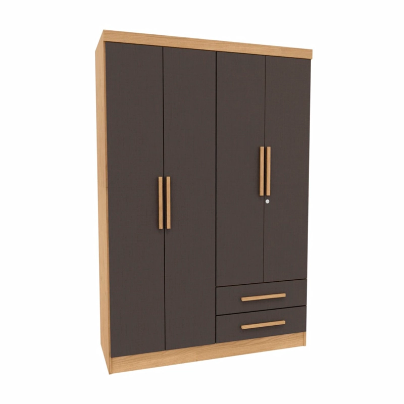 CLOSET YARDAS JOSEFA 4 PUERTAS 2 CAJONES GRIS - 2