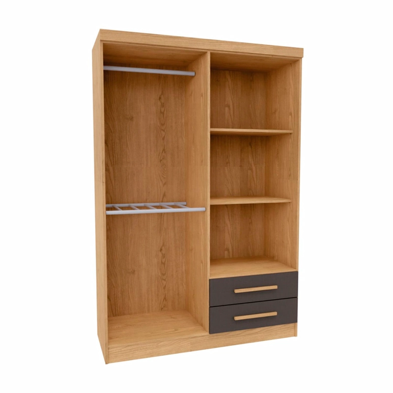 CLOSET YARDAS JOSEFA 4 PUERTAS 2 CAJONES GRIS - 3