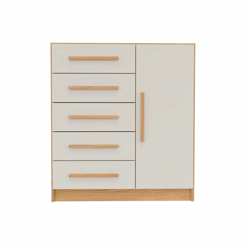 CÓMODA YARDAS BEATRIZ 5 CAJONES 1 PUERTA BEIGE - 2