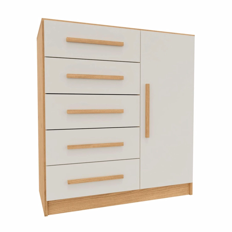 CÓMODA YARDAS BEATRIZ 5 CAJONES 1 PUERTA BEIGE - 4
