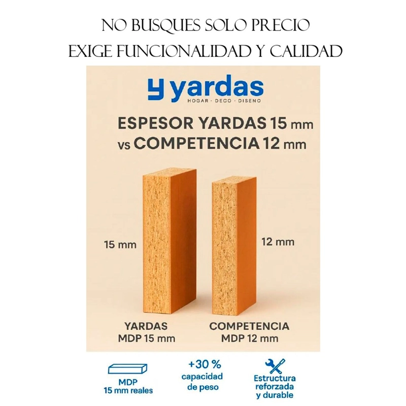 CÓMODA YARDAS BEATRIZ 5 CAJONES 1 PUERTA GRIS - 6