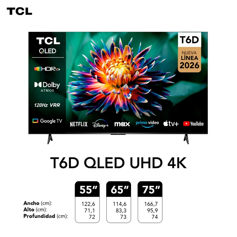 SMART TV TCL QLED 4K UHD 65” T6D - 12