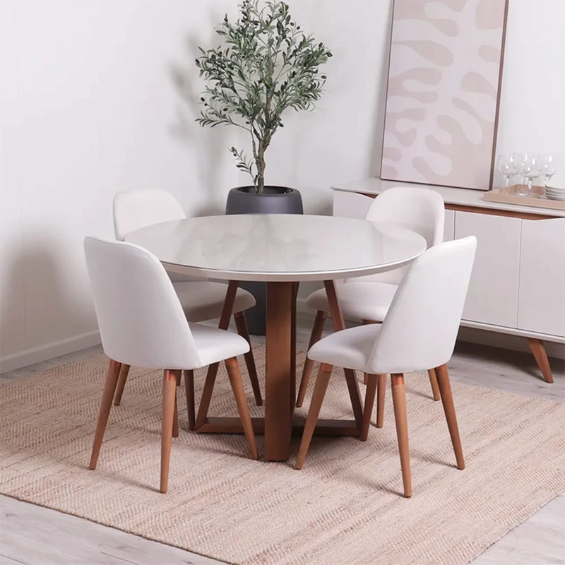 JUEGO DE COMEDOR DECOCASA BENNET 4 SILLAS DROP GRIS