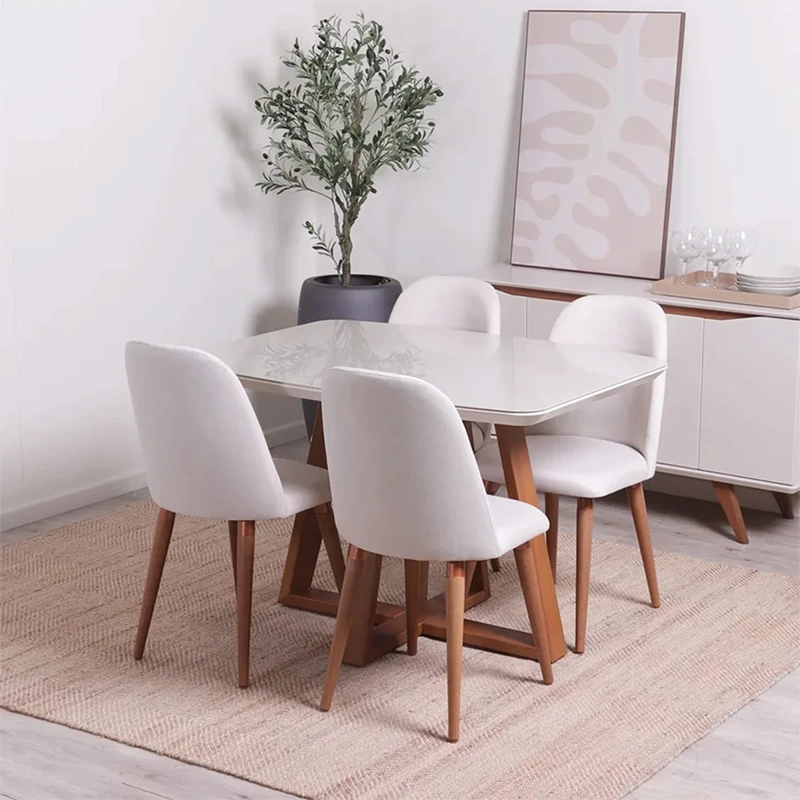 JUEGO DE COMEDOR DECOCASA BENNET 4 SILLAS DROP BEIGE