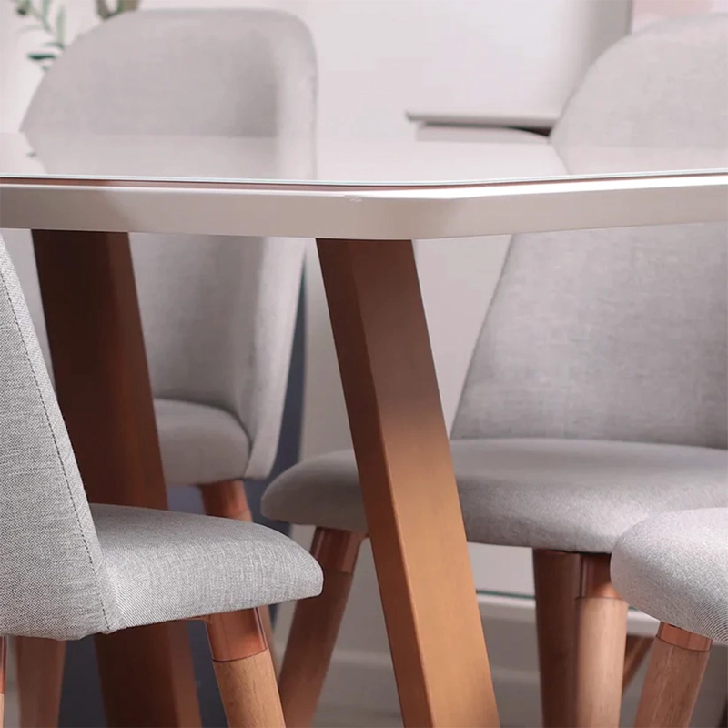 JUEGO DE COMEDOR DECOCASA BENNET 6 SILLAS DROP GRIS - 5