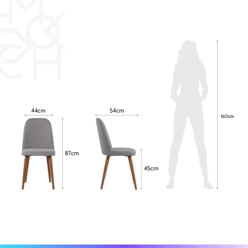 JUEGO DE COMEDOR DECOCASA BENNET 6 SILLAS DROP GRIS - 6