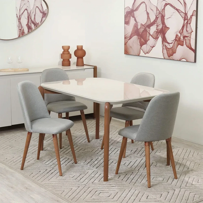 JUEGO DE COMEDOR DECOCASA DONATELLA 4 SILLAS DROP GRIS
