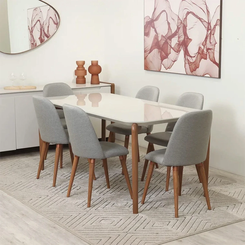 JUEGO DE COMEDOR DECOCASA DONATELLA 6 SILLAS DROP GRIS