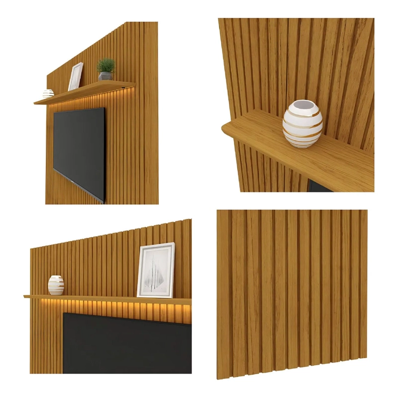 RACK DECOCASA REQUINTE 1.7 2 CAJONES + PANEL NOBRE CAFÉ - 6