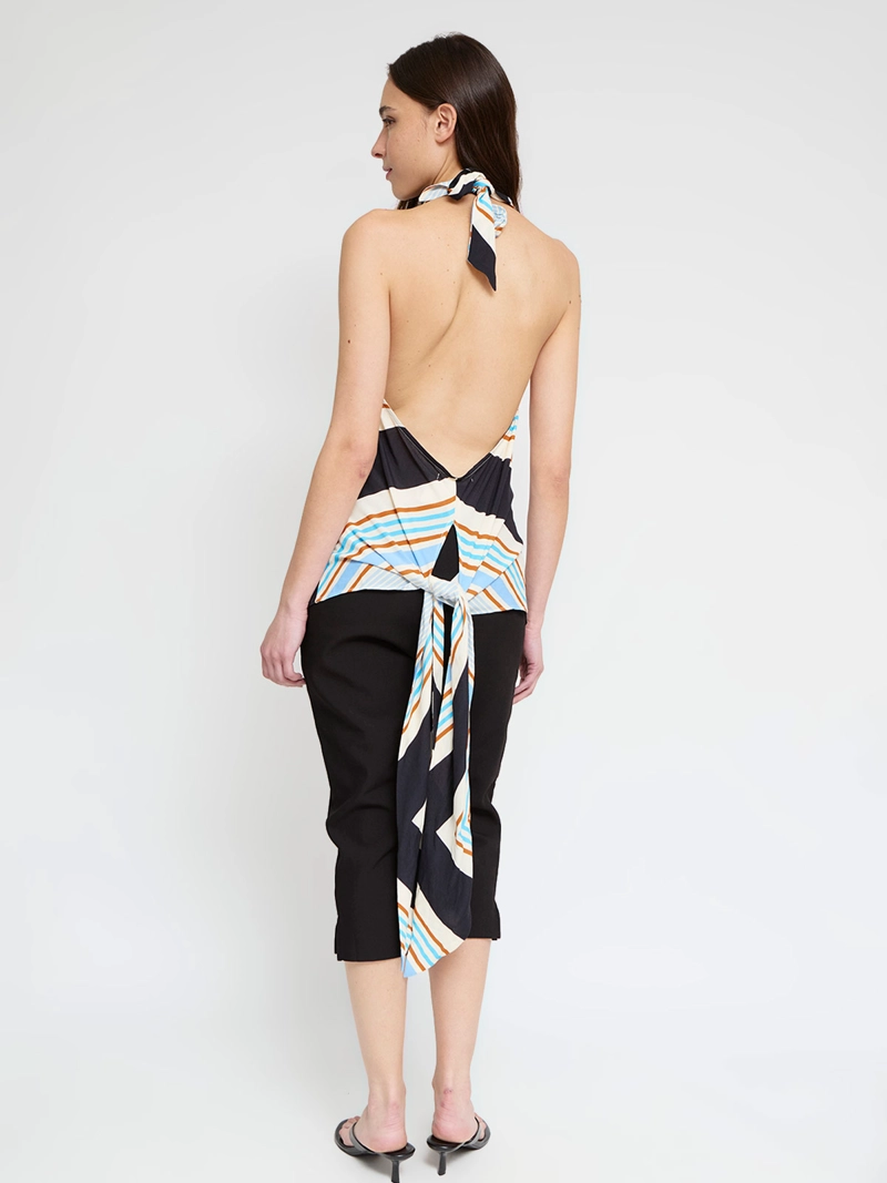 BLUSA MUJER MARQUIS HALTER PAÑUELO NUDO ESPALDA - 2