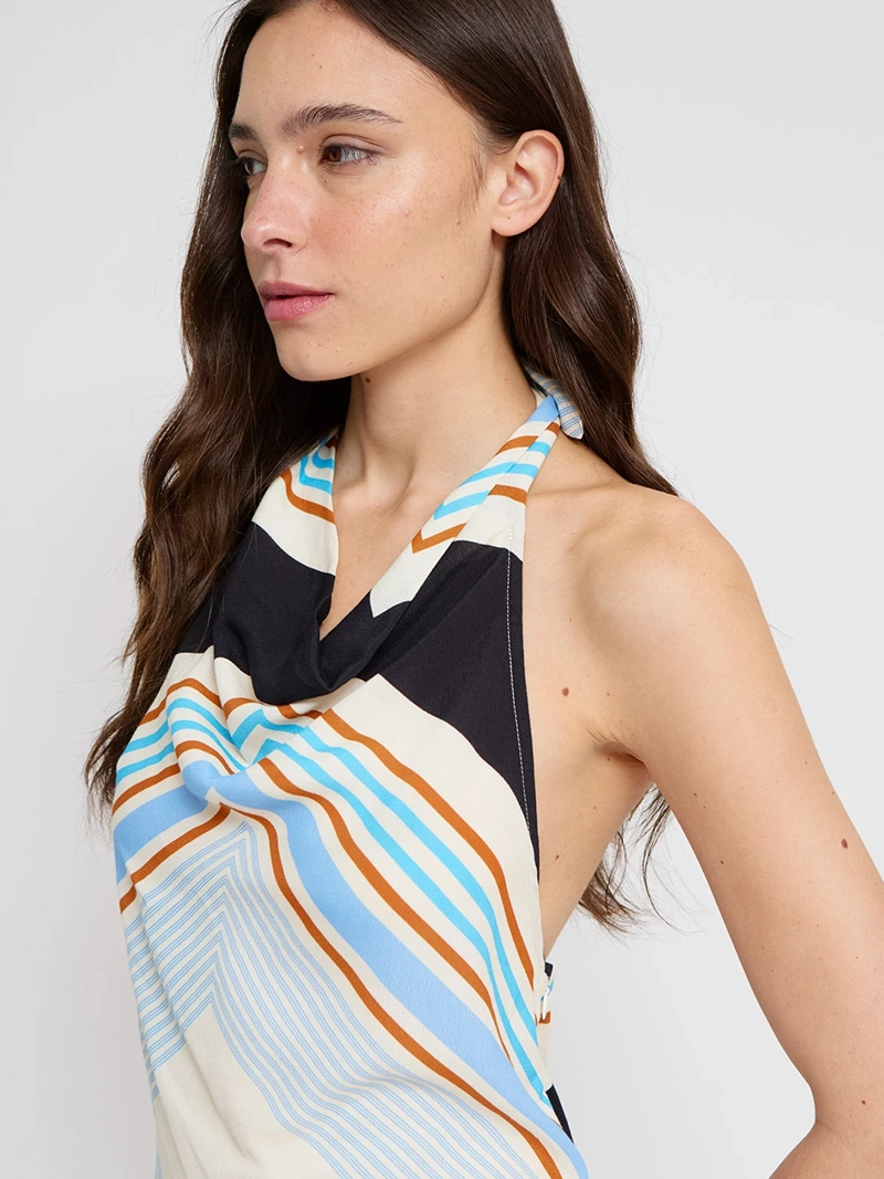 BLUSA MUJER MARQUIS HALTER PAÑUELO NUDO ESPALDA - 3