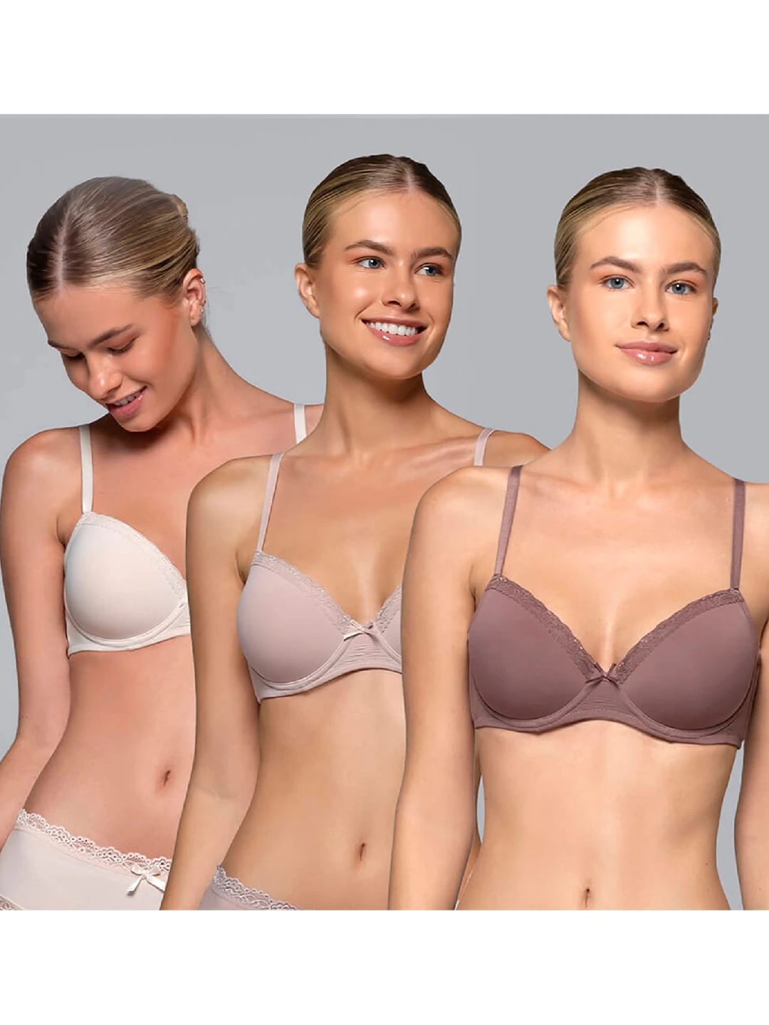 SOSTÉN INTIME PACK X3 MICROFIBRA COPA B NUDE - 1