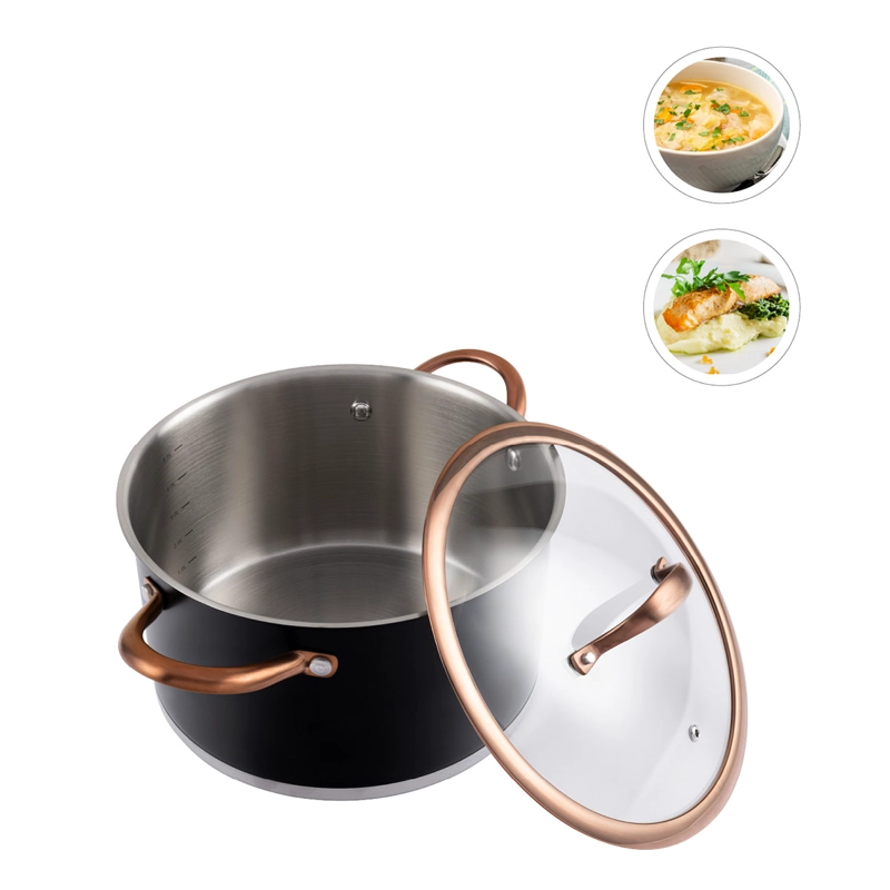 BATERÍA DE COCINA THOMAS ACERO INOXIDABLE 7 PIEZAS NEGRO - 3