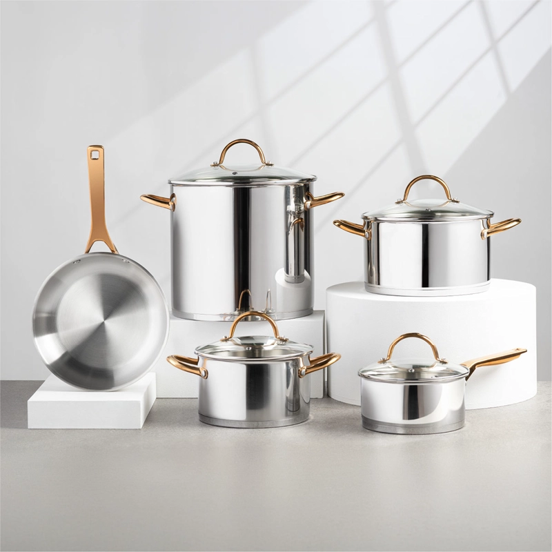 BATERÍA DE COCINA THOMAS ACERO INOXIDABLE 9 PIEZAS PLATA - 2