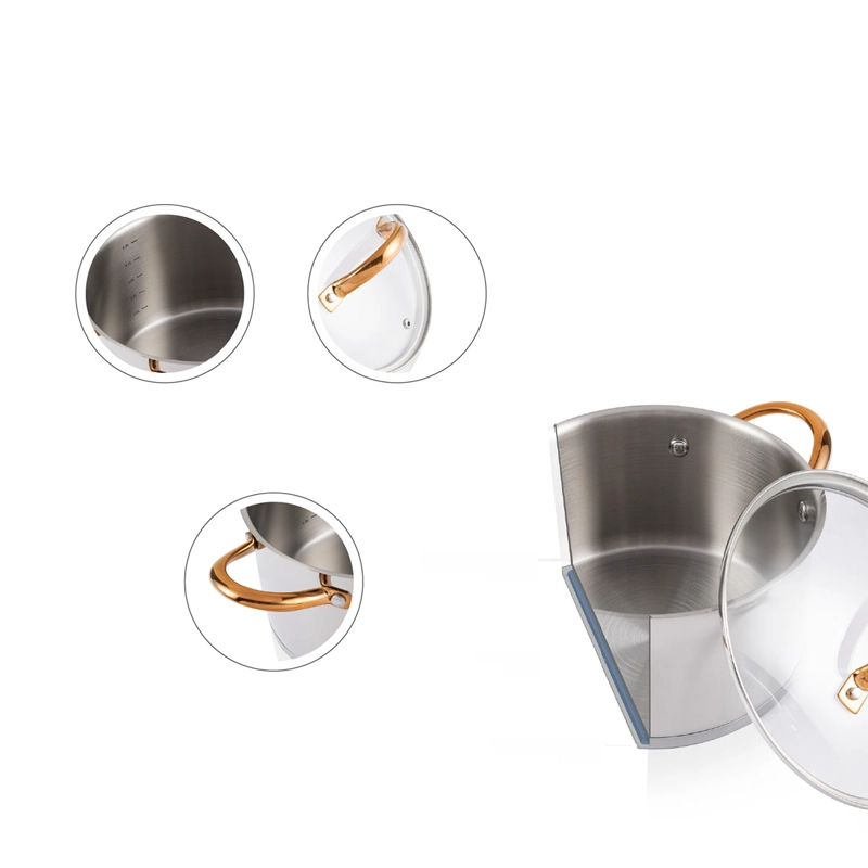 BATERÍA DE COCINA THOMAS ACERO INOXIDABLE 9 PIEZAS PLATA - 4