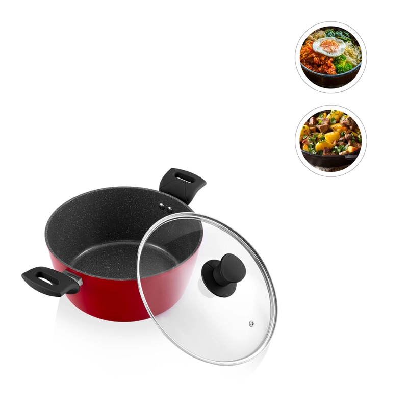 BATERÍA DE COCINA THOMAS ALUMINIO 7 PIEZAS ROJO - 3