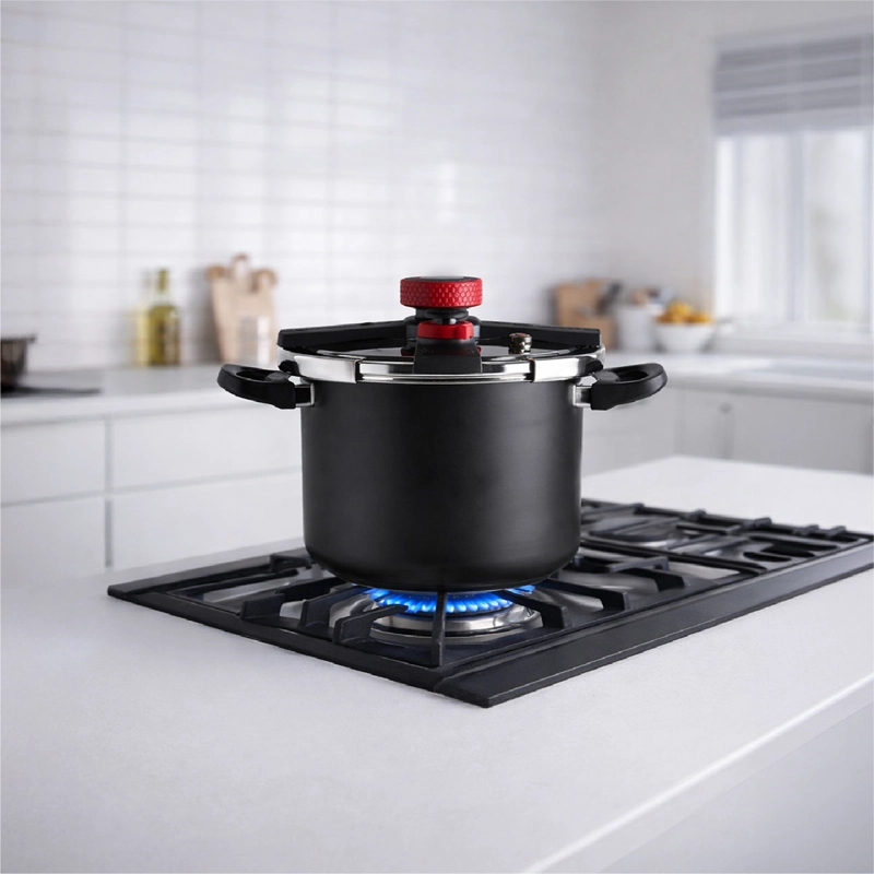 OLLA A PRESIÓN THOMAS ACERO INOXIDABLE 8 LITROS NEGRO - 2