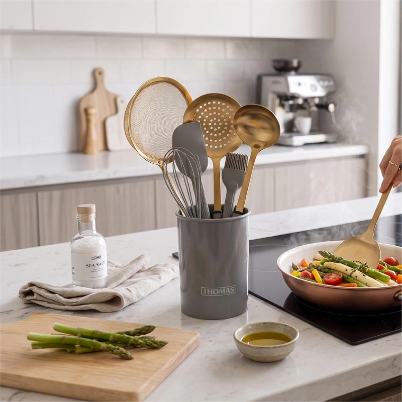 SET UTENSILIOS THOMAS ACERO INOXIDABLE 8 PIEZAS DORADO - 3