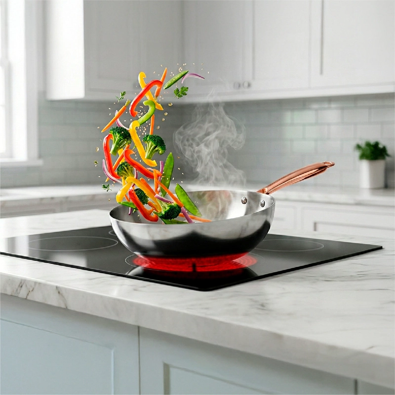 WOK THOMAS ACERO INOXIDABLE 30 CM GRIS - 2