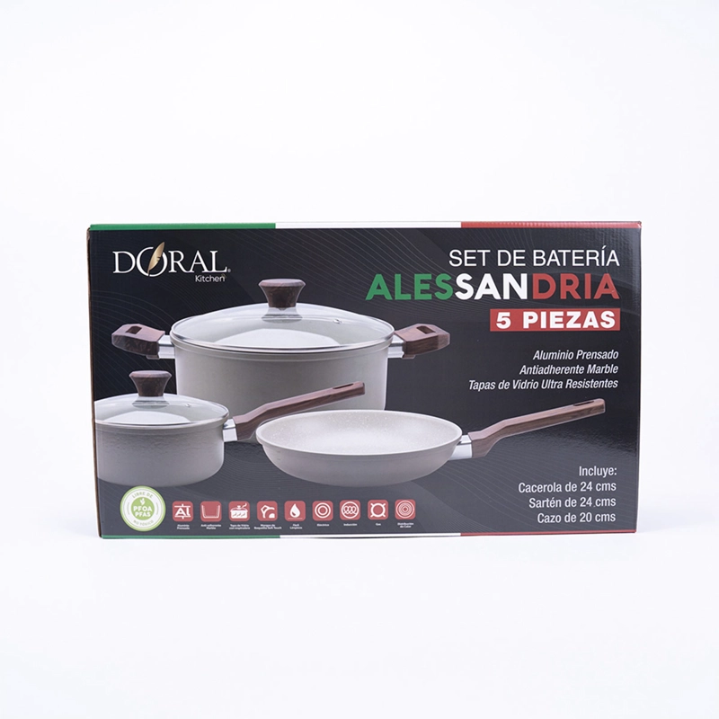 BATERÍA DE COCINA DORAL ALESSANDRIA 5 PIEZAS VERDE OLIVA - 5