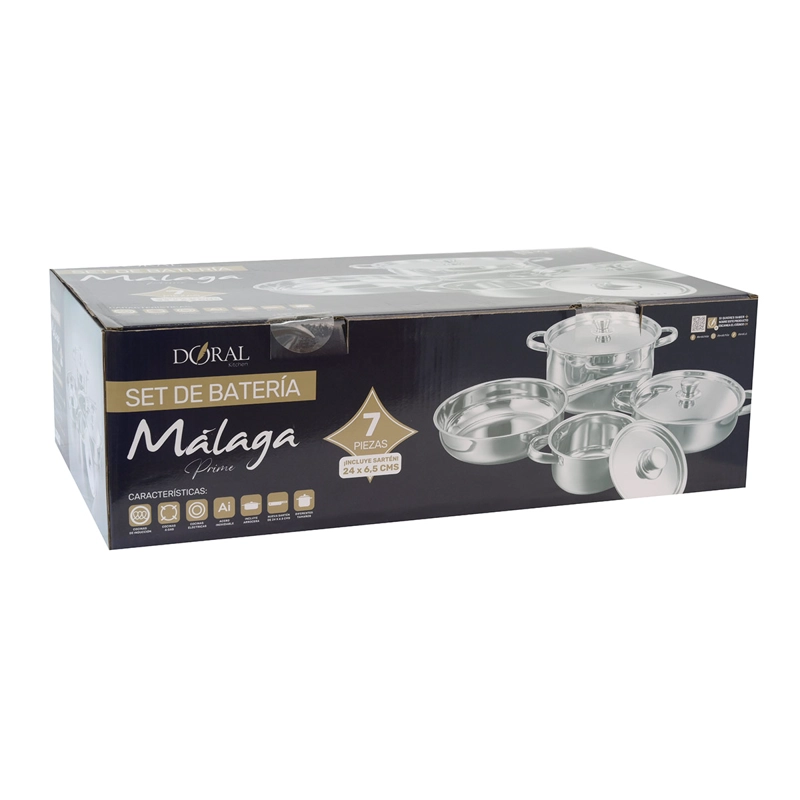 BATERÍA DE COCINA DORAL MALAGA PRIME 7 PIEZAS PLATA - 3