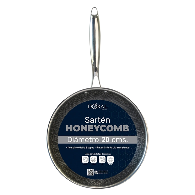 SARTÉN DORAL HONEYCOMB 20 CM ACERO INOXIDABLE - 3