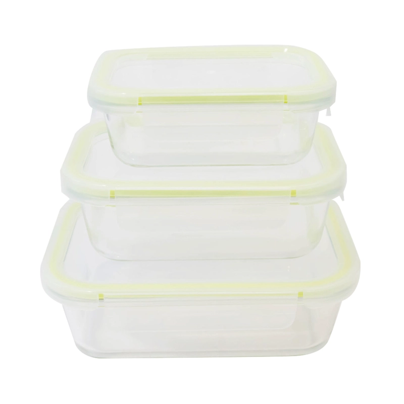 SET 3 CONTENEDORES HERMÉTICOS DORAL FRESH RECTANGULAR VIDRIO