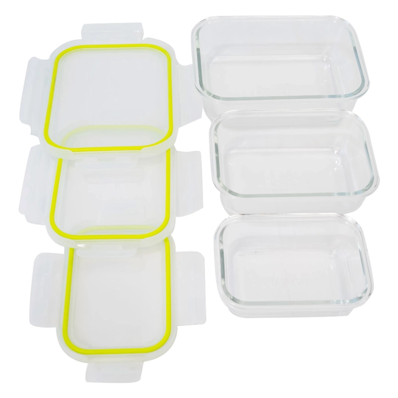 SET 3 CONTENEDORES HERMÉTICOS DORAL FRESH RECTANGULAR VIDRIO - 2
