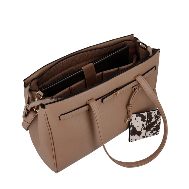 CARTERA DE MUJER PORTA LAPTOP 16" SECRET SERBIA CAFÉ  - 4