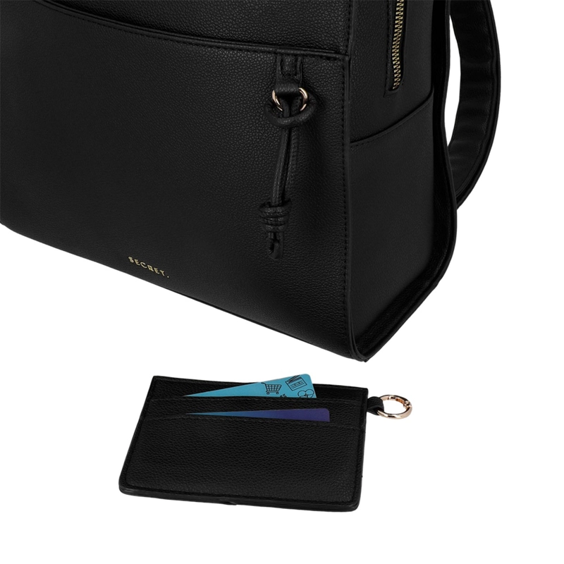 MOCHILA DE MUJER SECRET SERBIA NEGRO  - 6