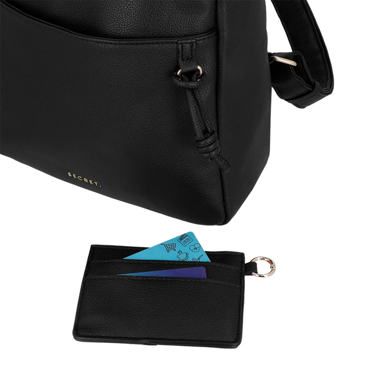 MOCHILA DE MUJER SECRET SERBIA NEGRO  - 6